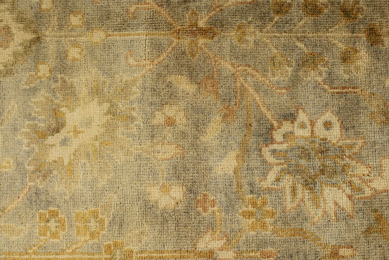 6x9 Gray and Ivory Turkish Oushak Rug