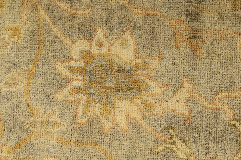 6x9 Gray and Ivory Turkish Oushak Rug