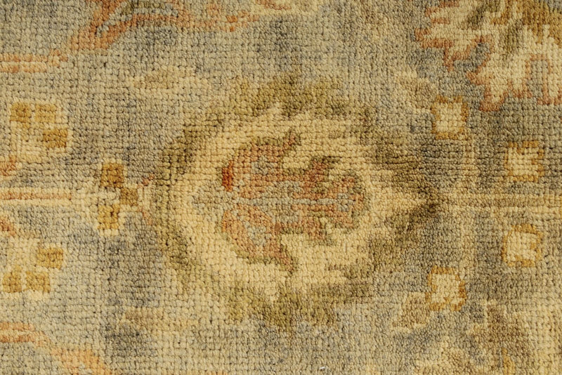6x9 Gray and Ivory Turkish Oushak Rug