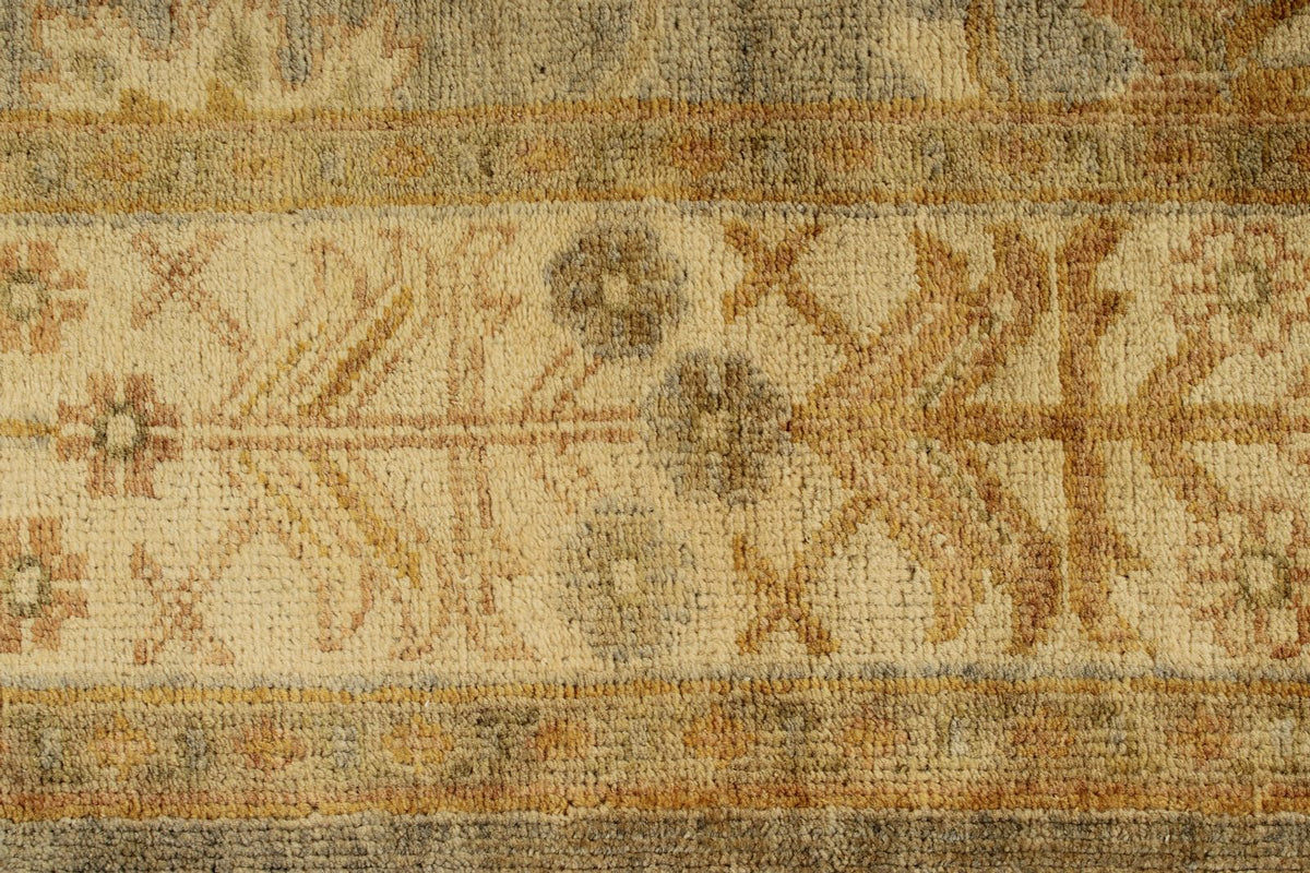 6x9 Gray and Ivory Turkish Oushak Rug