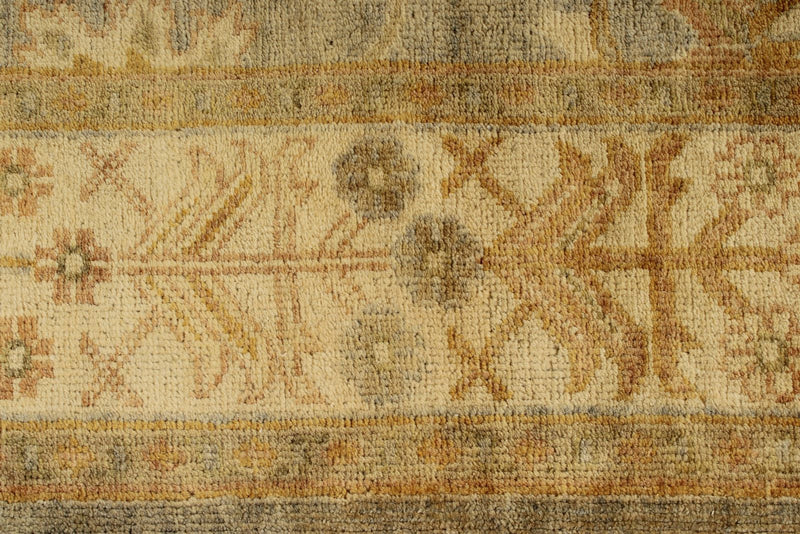 6x9 Gray and Ivory Turkish Oushak Rug
