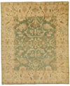 8x10 Green and Ivory Turkish Oushak Rug
