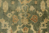 8x10 Green and Ivory Turkish Oushak Rug