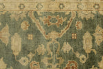 8x10 Green and Ivory Turkish Oushak Rug