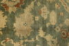 8x10 Green and Ivory Turkish Oushak Rug