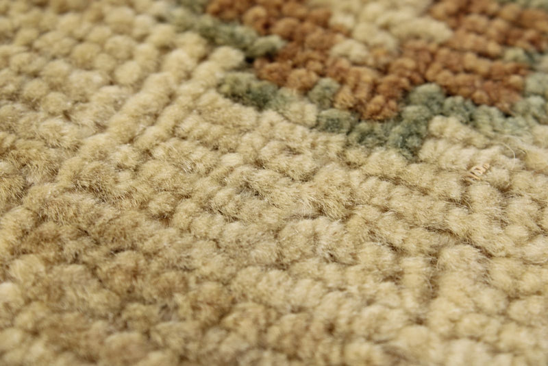 8x10 Green and Ivory Turkish Oushak Rug