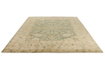 8x10 Green and Ivory Turkish Oushak Rug