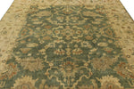 8x10 Green and Ivory Turkish Oushak Rug