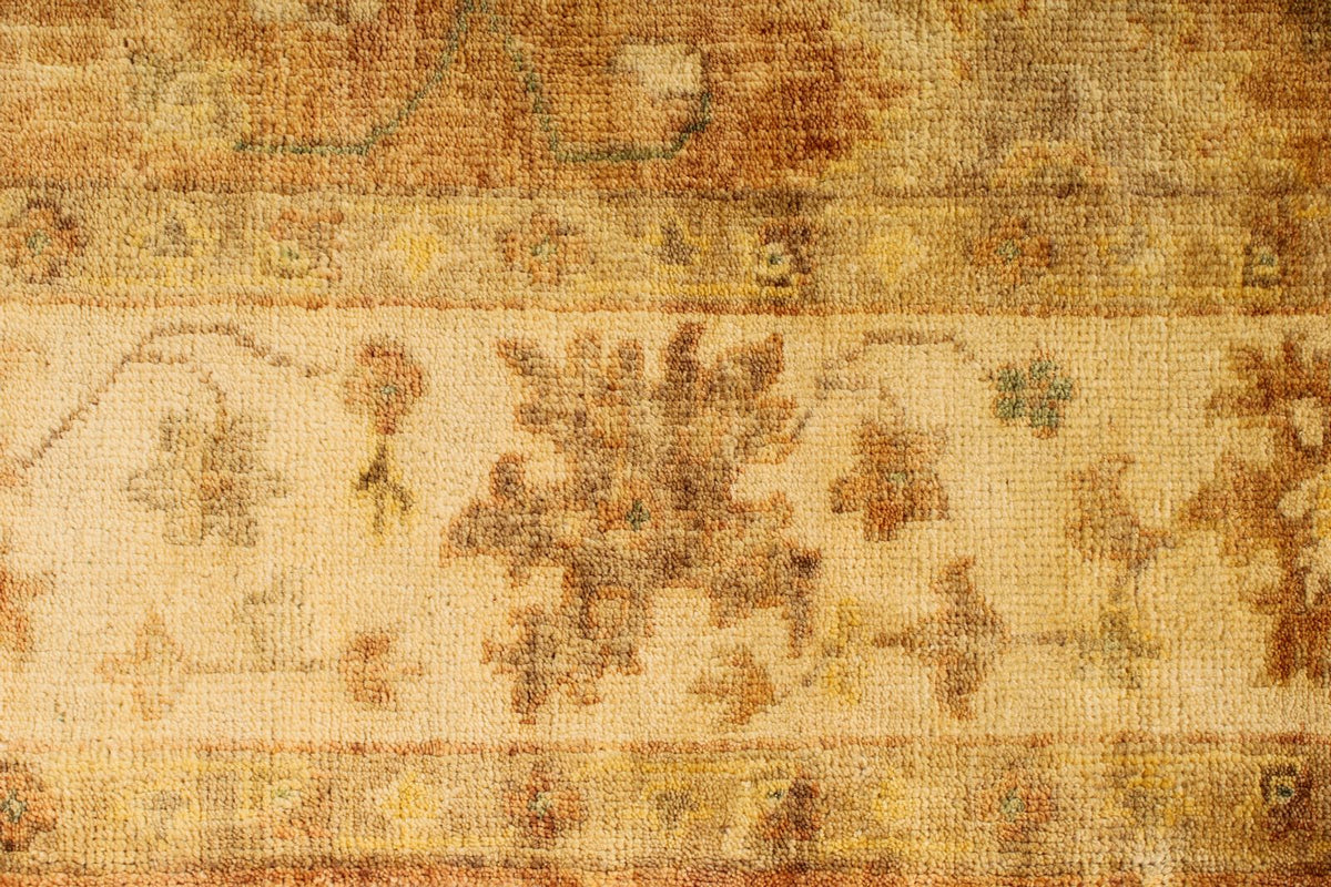 6x9 Orange and Ivory Turkish Oushak Rug