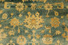 6x9 Green and Beige Turkish Oushak Rug