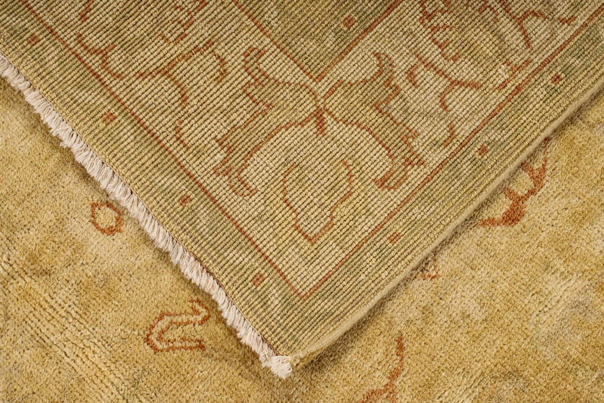 6x9 Beige and Ivory Turkish Oushak Rug