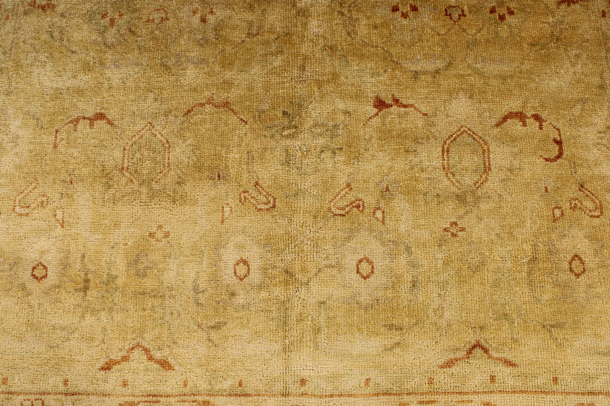 6x9 Beige and Ivory Turkish Oushak Rug