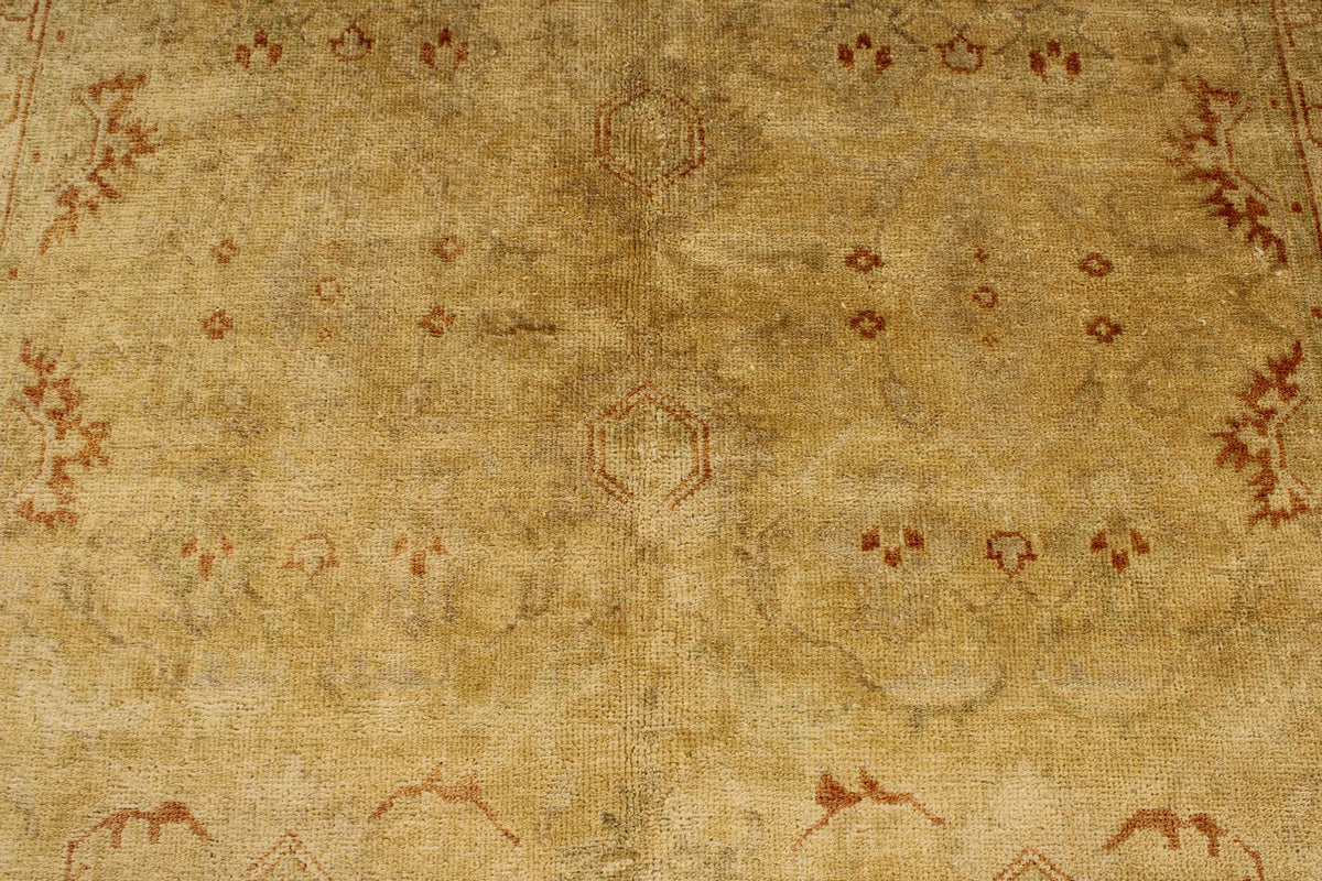6x9 Beige and Ivory Turkish Oushak Rug