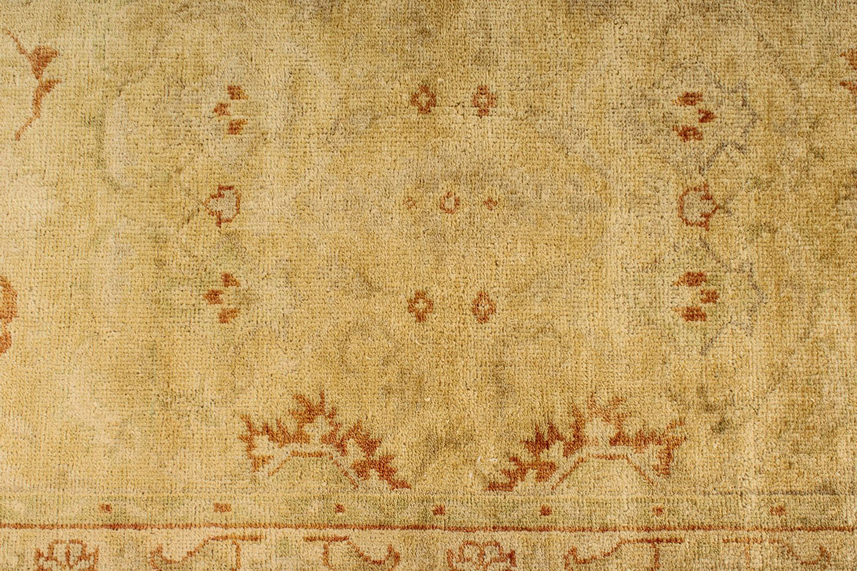 6x9 Beige and Ivory Turkish Oushak Rug