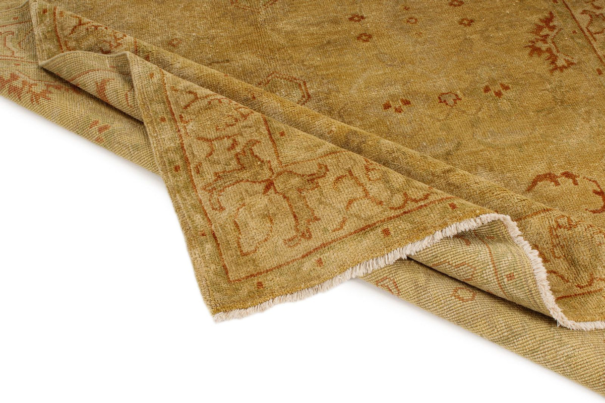 6x9 Beige and Ivory Turkish Oushak Rug