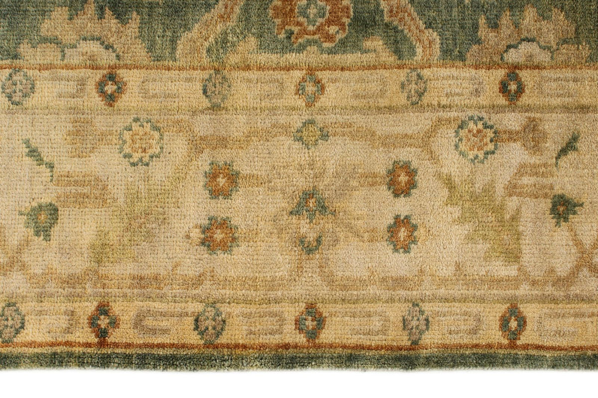 6x9 Ivory and Orange Turkish Oushak Rug