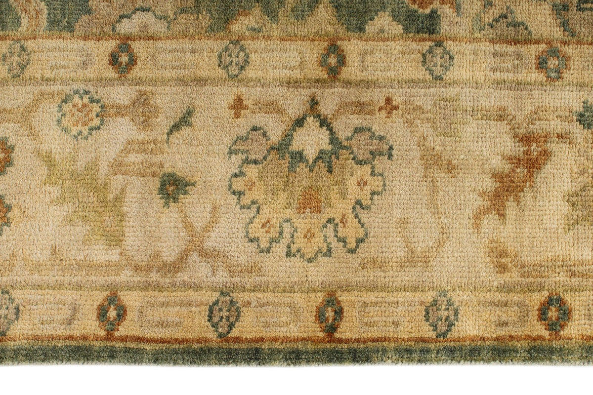 6x9 Ivory and Orange Turkish Oushak Rug