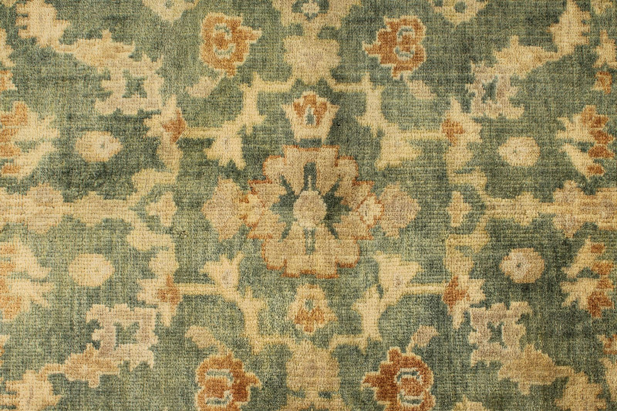 6x9 Ivory and Orange Turkish Oushak Rug