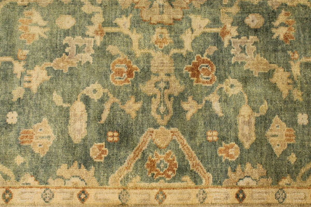 6x9 Ivory and Orange Turkish Oushak Rug