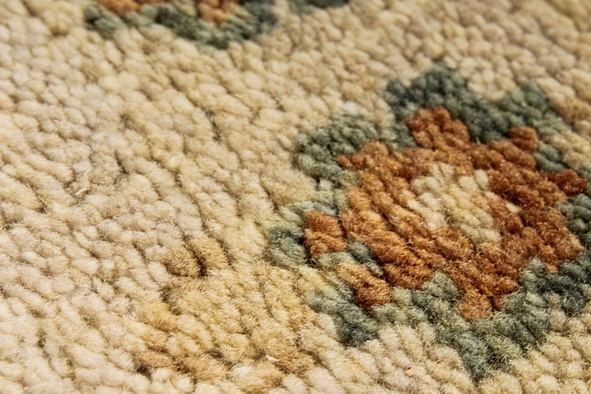 6x9 Green and Ivory Turkish Oushak Rug