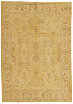 6x9 Beige and Ivory Turkish Oushak Rug