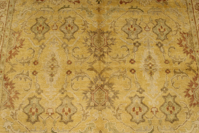 6x9 Beige and Ivory Turkish Oushak Rug