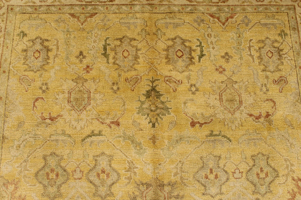 6x9 Beige and Ivory Turkish Oushak Rug