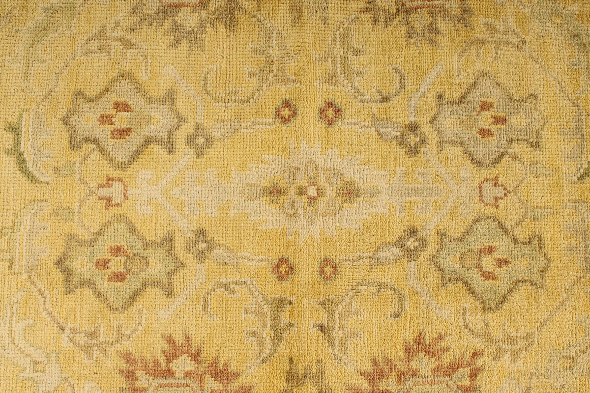 6x9 Beige and Ivory Turkish Oushak Rug