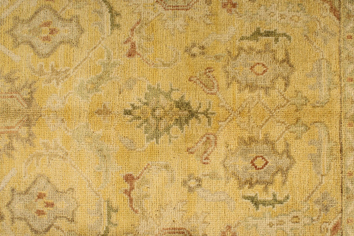 6x9 Beige and Ivory Turkish Oushak Rug