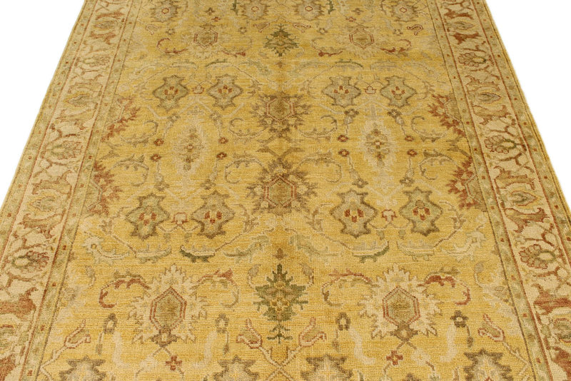 6x9 Beige and Ivory Turkish Oushak Rug