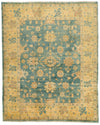 8x10 Green and Ivory Turkish Oushak Rug