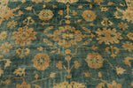 8x10 Green and Ivory Turkish Oushak Rug