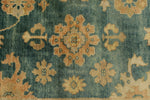 8x10 Green and Ivory Turkish Oushak Rug