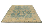 8x10 Green and Ivory Turkish Oushak Rug