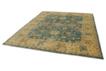 8x10 Green and Ivory Turkish Oushak Rug