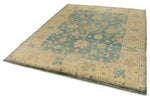 8x10 Green and Ivory Turkish Oushak Rug
