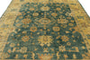 8x10 Green and Ivory Turkish Oushak Rug