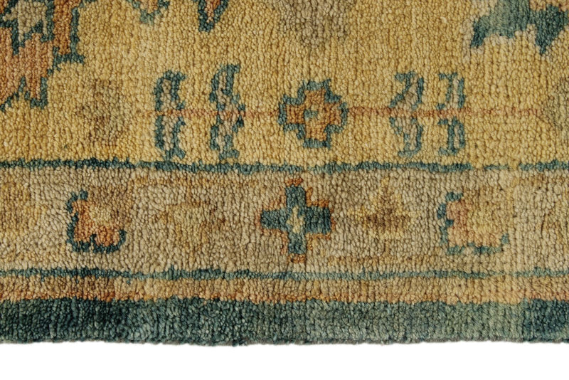 8x10 Green and Ivory Turkish Oushak Rug