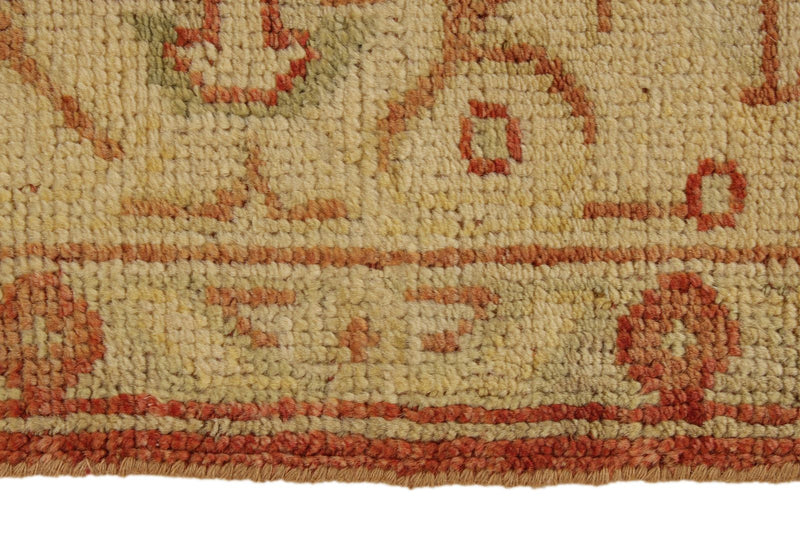 8x10 Red and Ivory Turkish Oushak Rug