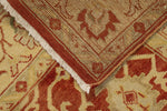 8x10 Red and Ivory Turkish Oushak Rug