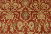8x10 Red and Ivory Turkish Oushak Rug