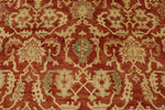8x10 Red and Ivory Turkish Oushak Rug