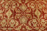 8x10 Red and Ivory Turkish Oushak Rug