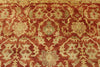 8x10 Red and Ivory Turkish Oushak Rug