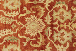 8x10 Red and Ivory Turkish Oushak Rug