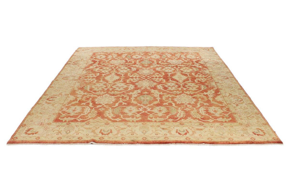 8x10 Red and Ivory Turkish Oushak Rug