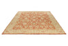 8x10 Red and Ivory Turkish Oushak Rug