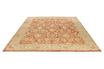 8x10 Red and Ivory Turkish Oushak Rug