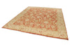 8x10 Red and Ivory Turkish Oushak Rug