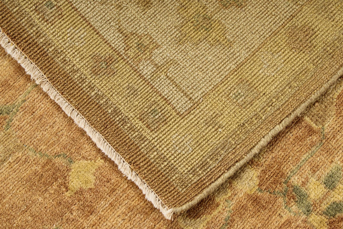 8x10 Brown and Ivory Turkish Oushak Rug